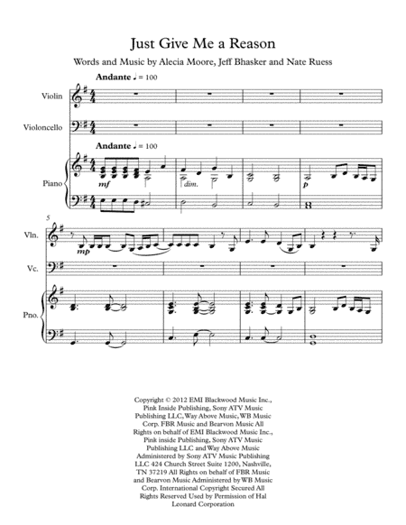 Just Give Me A Reason (arr. Ryan Christensen)