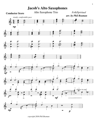 Jacob's Alto Saxophones - Trio (arr. Phil Beaman)