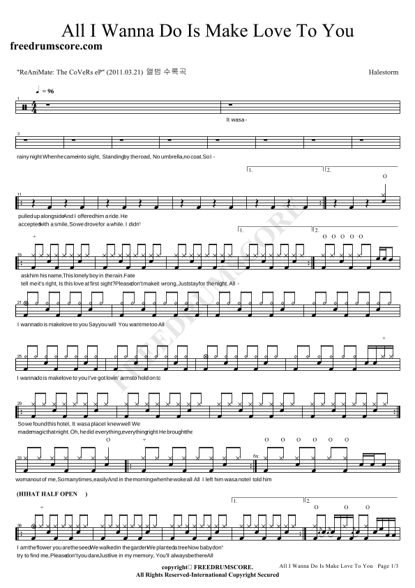 All I Wanna Do Is Make Love To You (arr. COPYDRUM)