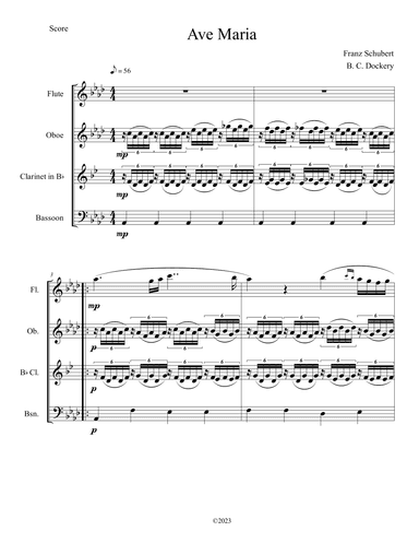 Ave Maria (Woodwind Quartet) (arr. B. C. Dockery)