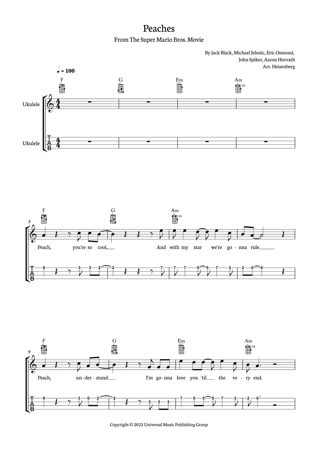 Peaches (arr. Heisenberg)