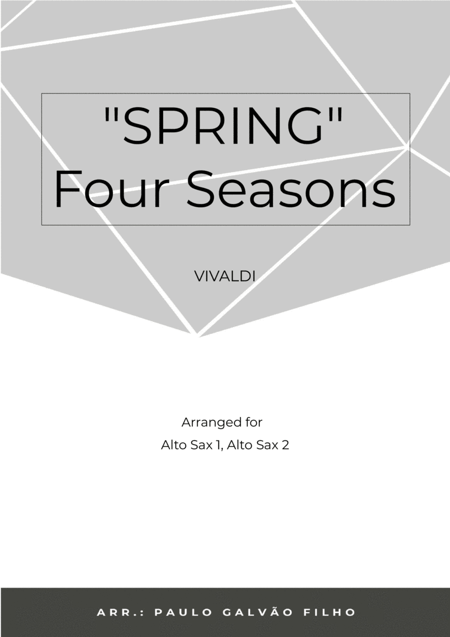 SPRING - FOUR SEASONS - SAX ALTO DUO (arr. Paulo Galvao Filho)