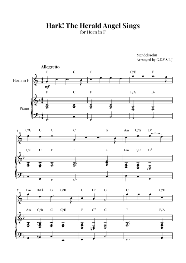 Hark! The Herald Angel Sings (arr. G.D.V.S.L.J)