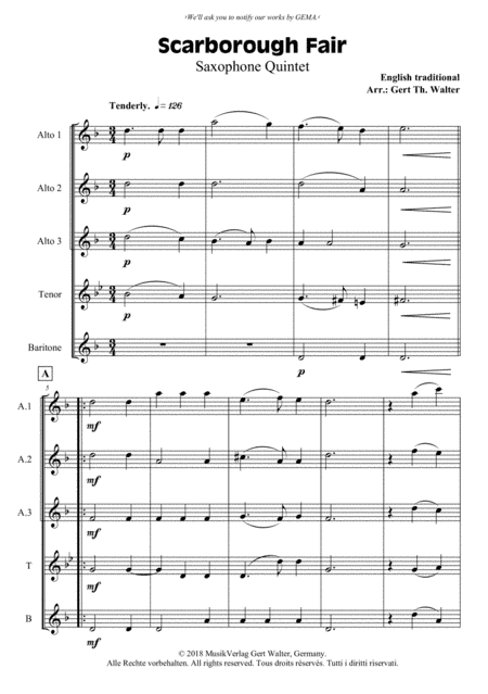 Scarborough Fair (arr. Gert Th. Walter)