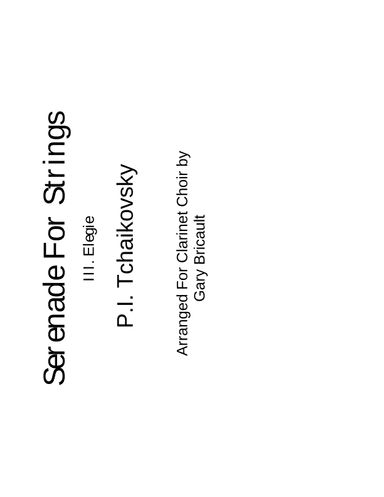 III. Elegie from Serenade For Strings (arr. Gary Bricault)