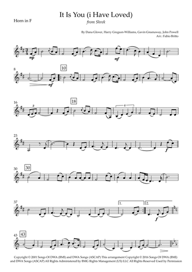 It Is You (i Have Loved) (arr. Fabio Britto)