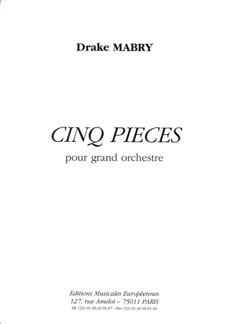 Five Pieces for orchestra (score)