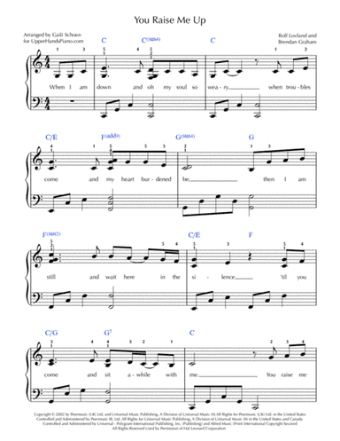 You Raise Me Up (arr. Gaili Schoen, for UpperHandsPiano.com)