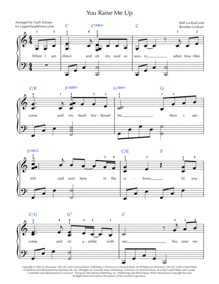 You Raise Me Up (arr. Gaili Schoen, for UpperHandsPiano.com)