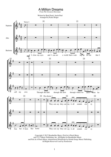 A Million Dreams (arr. Katie Bolger)