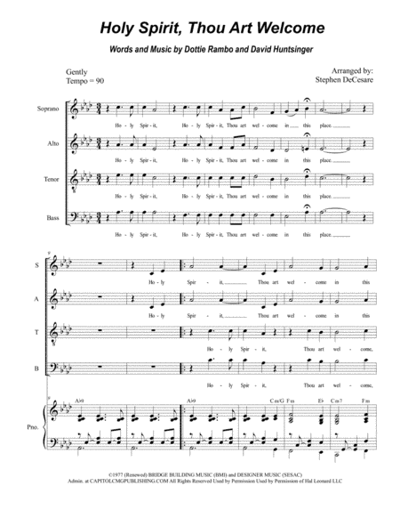 Holy Spirit, Thou Art Welcome (arr. Stephen DeCesare)