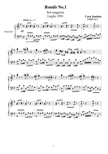 Two Rondo in G major for piano