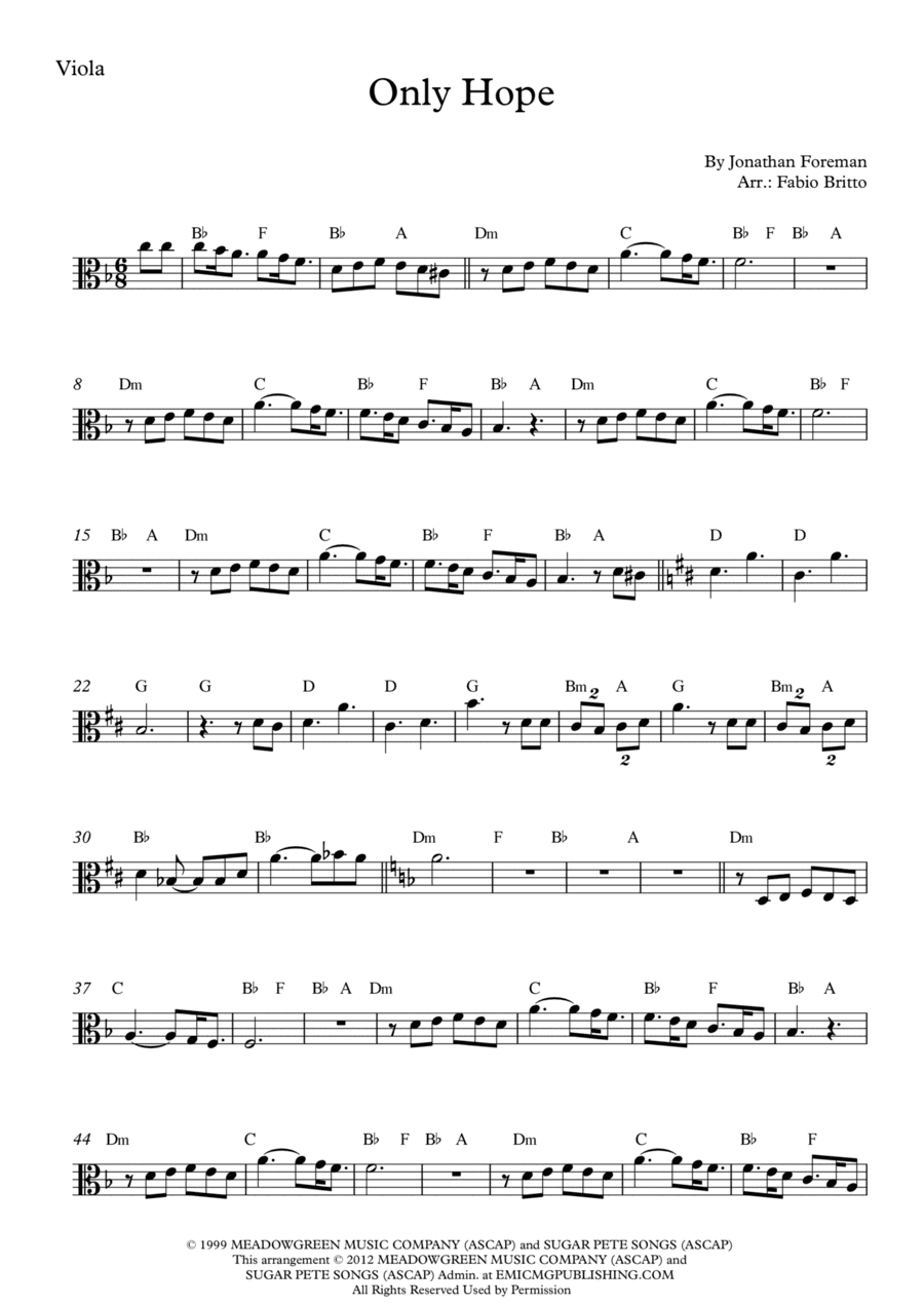 Only Hope (arr. Fabio Britto)