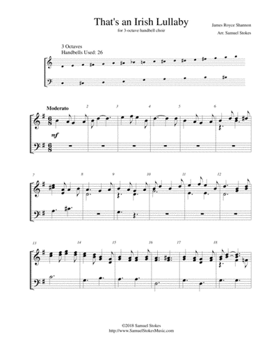 That's an Irish Lullaby (Too-ra-loo-ra-loo-ral) - for 3-octave handbell choir (arr. Samuel Stokes)