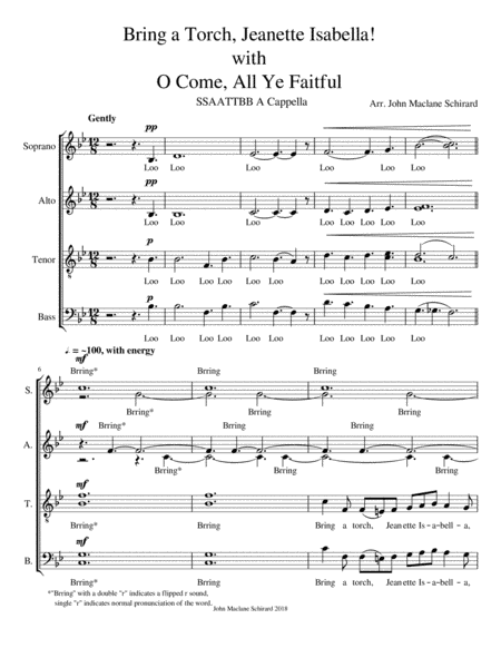 Bring a Torch, Jeanette Isabella with O Come, All Ye Faithful (arr. John Maclane Schirard)