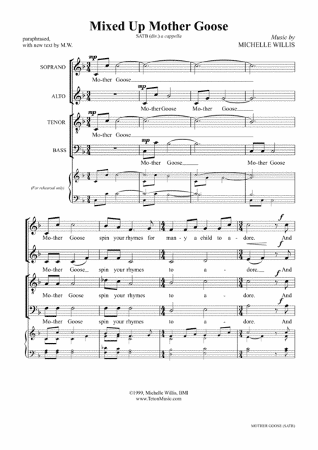 Mixed Up Mother Goose (SATB)