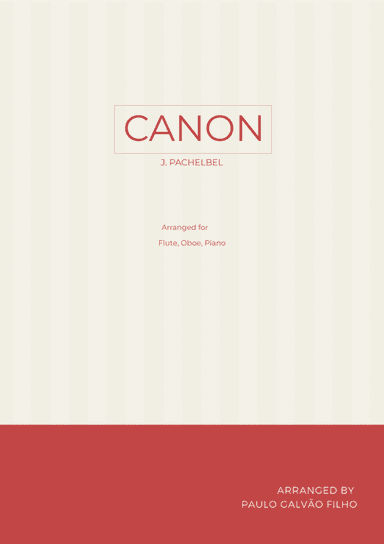 CANON IN D - WIND PIANO TRIO (FLUTE, OBOE & PIANO) (arr. Paulo Galvao Filho)