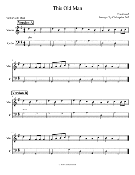 This Old Man - Violin/Cello Duet (arr. Silent Home Records)