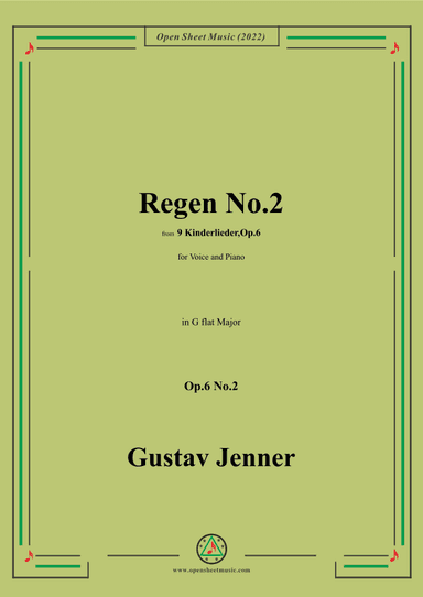 Jenner-Regen No.2,in G flat Major,Op.6 No.2 (arr. OSM Press)