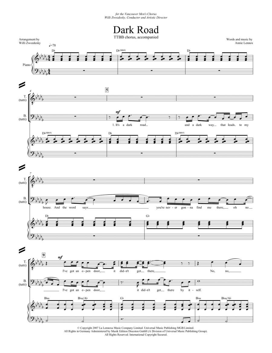 Dark Road (arr. Willi Zwozdesky)