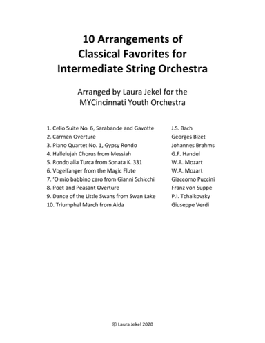 10 Arrangements of Classical Favorites for Intermediate String Orchestra (arr. Laura Jekel)