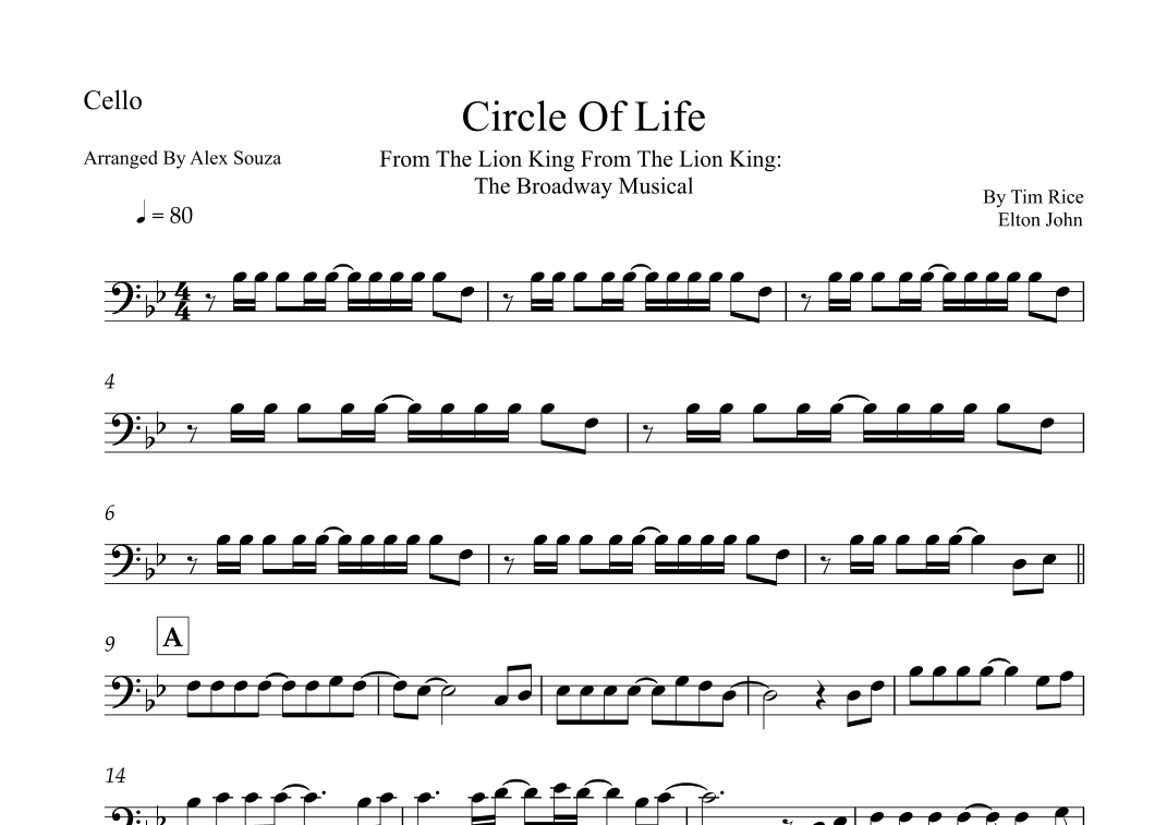 Circle Of Life (arr. Alex Souza)
