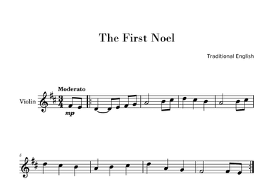 The First Noel (Easy Violin Solo) (arr. Gisele Sant'Ana)