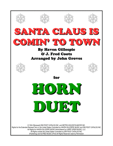 Santa Claus Is Comin' To Town (arr. John Groves)