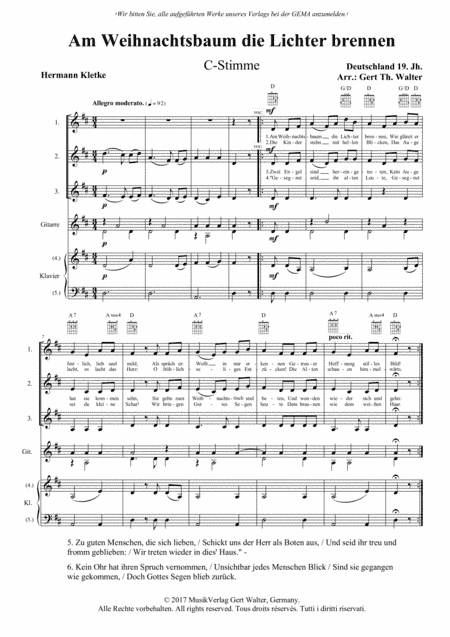 All Candles Burn On The Christmas Tree (arr. Gert Th. Walter)