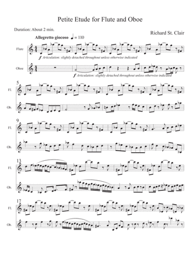 Petite Etude for Flute and Oboe [Score=Parts]