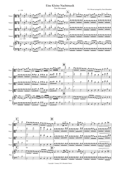 Eine Kleine Nachtmusik (1st movement) for Viola Quartet (arr. David Burndrett)