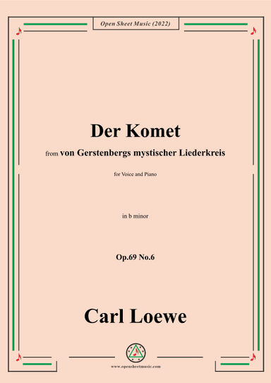 Loewe-Der Komet,Op.69 No.6,in b minor (arr. OSM Press)