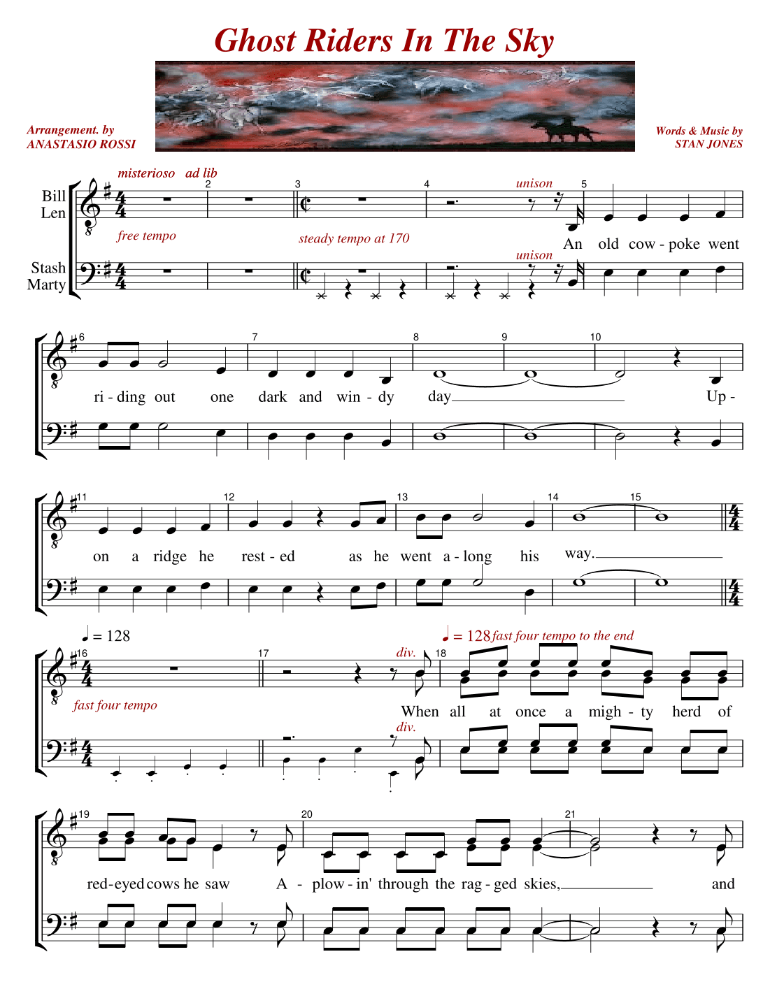 (ghost) Riders In The Sky (a Cowboy Legend) (arr. Anastasio Rossi)