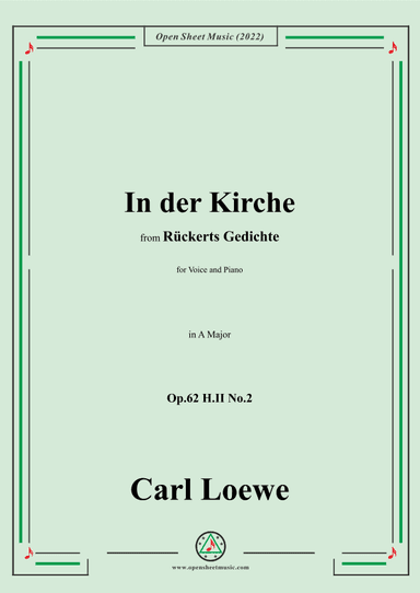 Loewe-In der Kirche,Op.62 H.II No.2,in A Major (arr. OSM Press)