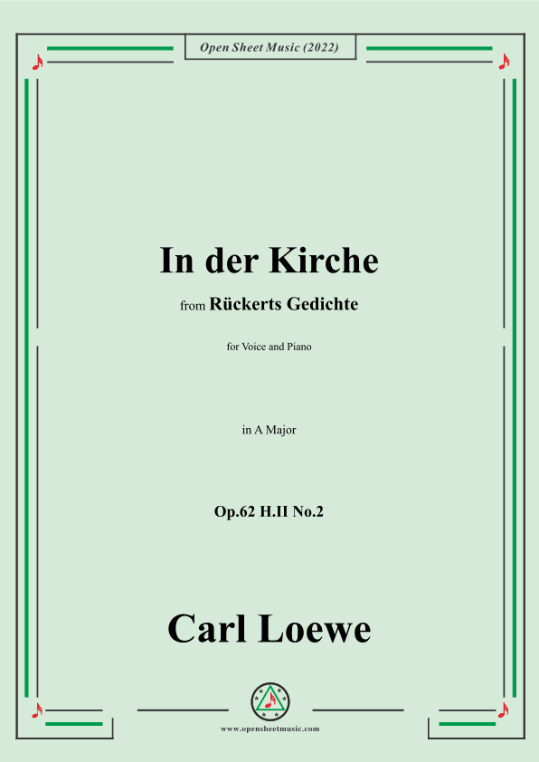 Loewe-In der Kirche,Op.62 H.II No.2,in A Major (arr. OSM Press)