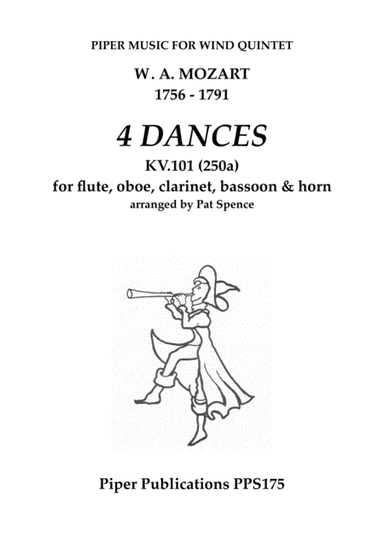 MOZART 4 DANCES FOR WIND QUINTET KV 101 (250a) (arr. Pat Spence)