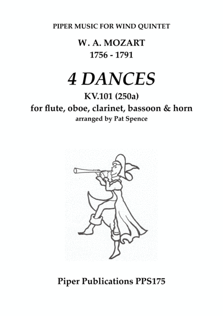 MOZART 4 DANCES FOR WIND QUINTET KV 101 (250a) (arr. Pat Spence)