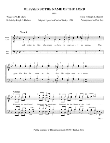 BLESSED BE THE NAME OF THE LORD (arr. Paul A. Jorg)
