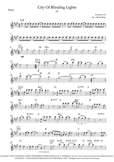 City Of Blinding Lights (arr. Fabio Britto)
