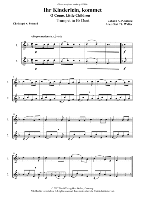 O Come, Little Children (arr. Gert Th. Walter)