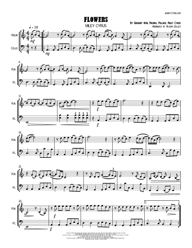 Flowers (arr. Alison Gillies)