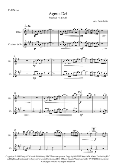 Agnus Dei (arr. Fabio Britto)