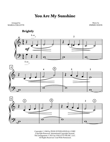 You Are My Sunshine (arr. Maria Colletti)