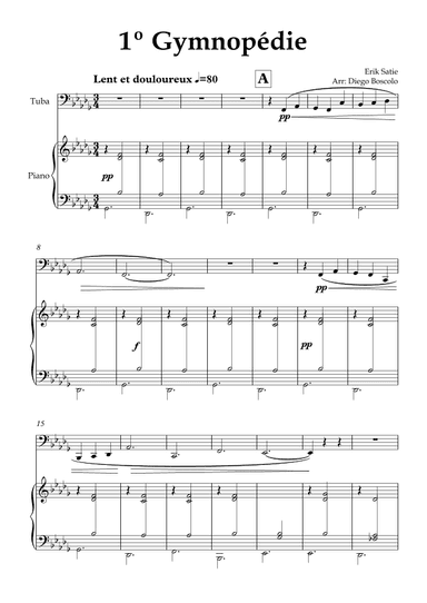 1º Gymnopédie (arr. Diego Boscolo)