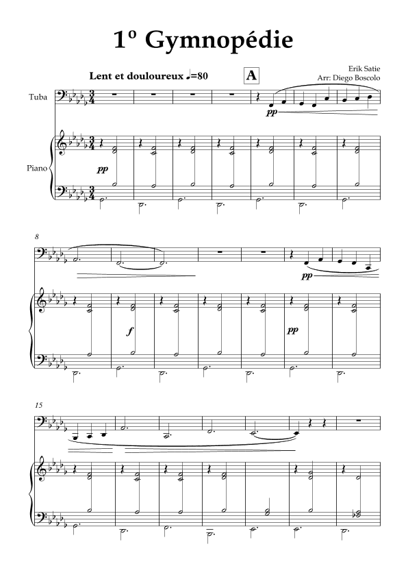 1º Gymnopédie (arr. Diego Boscolo)