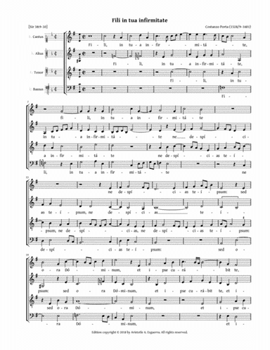 Fili in tua infirmitate (Porta) (arr. Aristotle A. Esguerra)