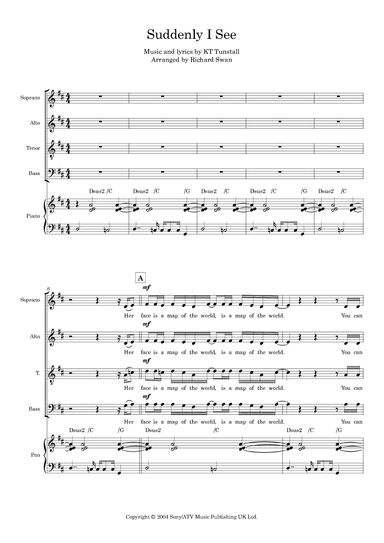 Suddenly I See (arr. Richard Swan)