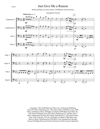 Just Give Me A Reason (arr. Timothy J. Olt)