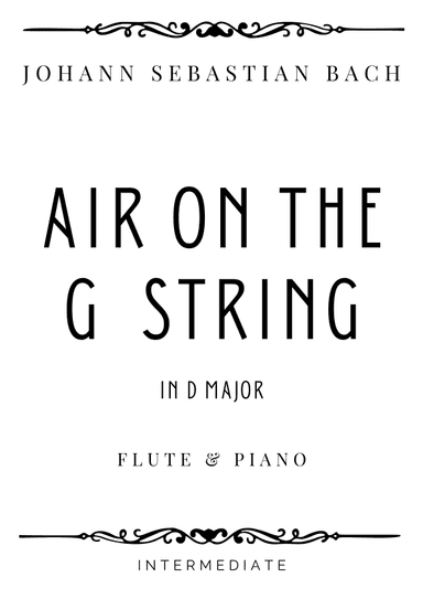 J.S. Bach - Air in the G String in D Major - Intermediate (arr. Piacere Music Sheets)