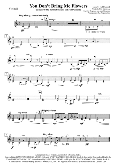 You Don't Bring Me Flowers (arr. Jan Angermüller)